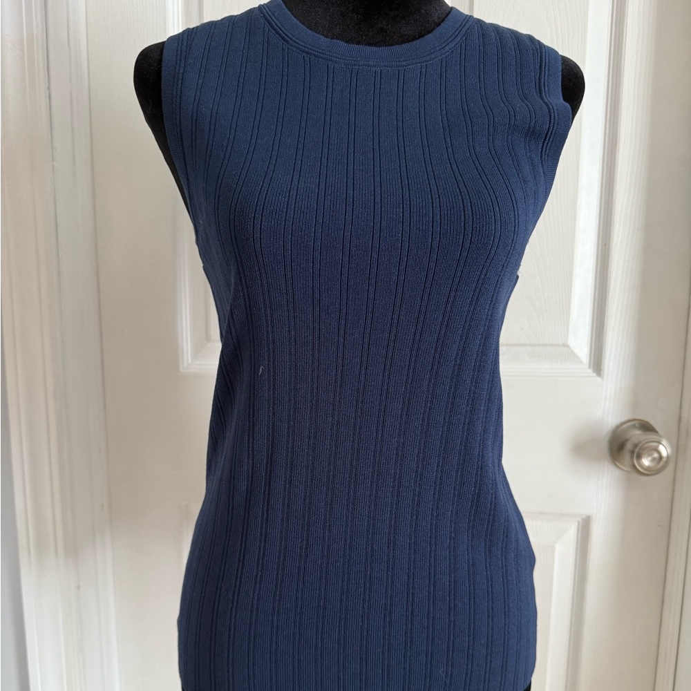 Philosophy Deep Blue Ribbed Tank Top